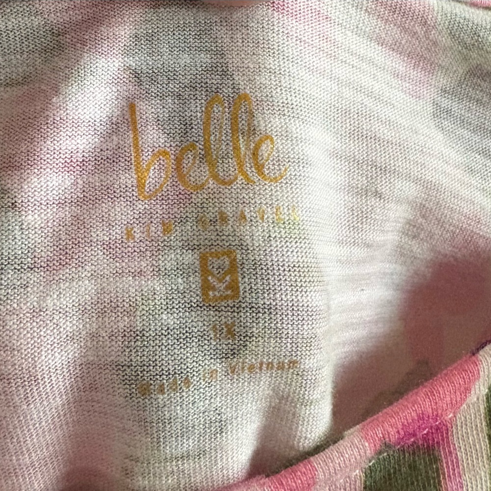 Belle by Kim Gravel slub knit short sleeve Top 1X - Picture 4 of 5